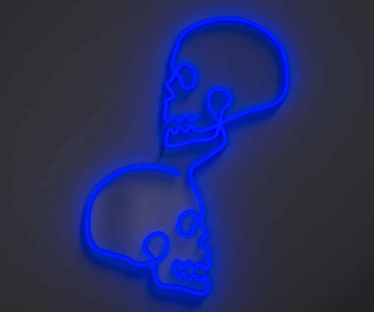 Two Skulls LED Neon Sign