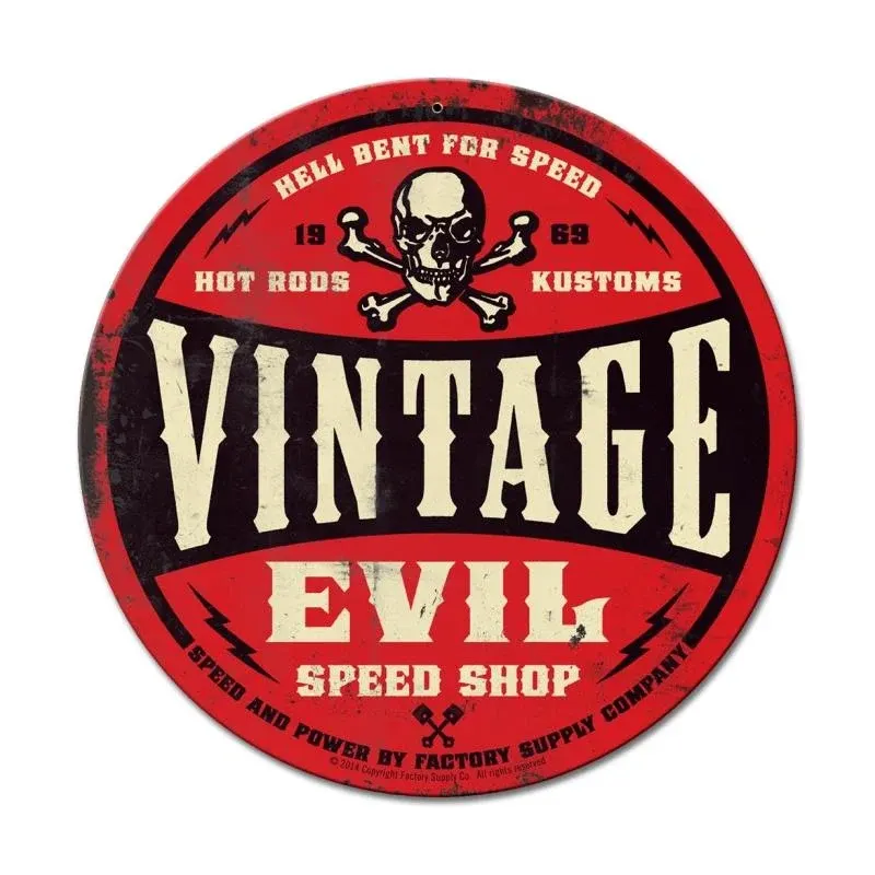 FSC011 – VE002 Red Round Vintage Sign