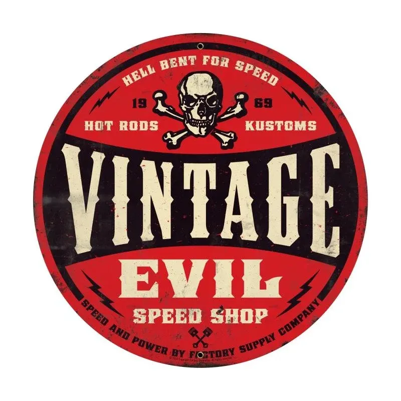 FSC021 – Vintage Evil Red Skull Vintage Sign