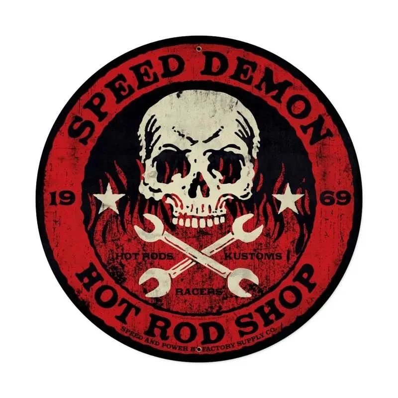 FSC033 – Speed Demon Red Skull Vintage Sign