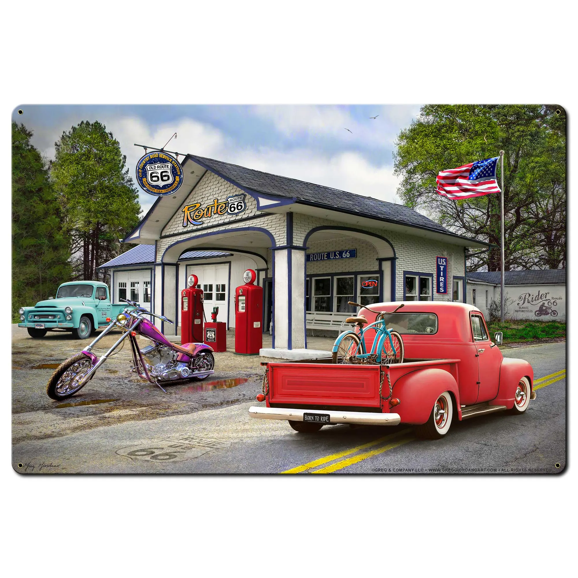 GREG006 – Gas Station 36 X 24 vintage metal sign