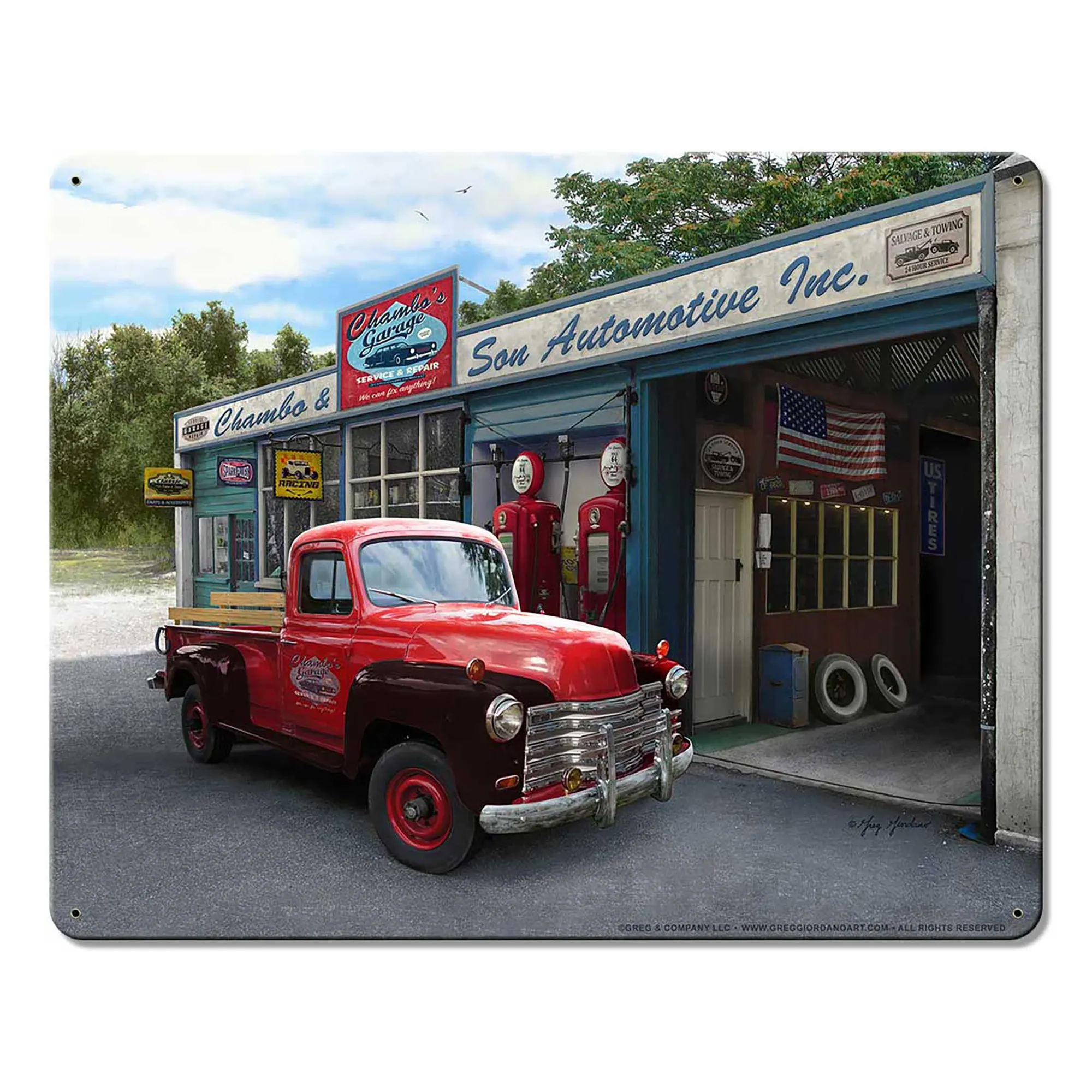 GREG009 – Chambo Truck 15 X 12 vintage metal sign