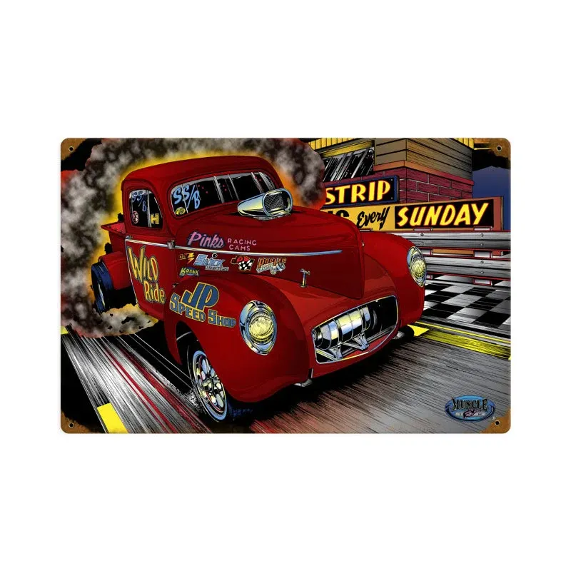 MNI015 – Gasser Willeys Truck Vintage Sign